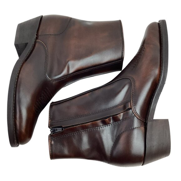 Laredo Fletcher Mens 7EW Western Side Zip Leather Ankle Boots - Picture 3 of 11